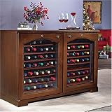 The Wine Enthusiast Capri 72-Bottle 2 Zone Wine Cellar - Oak