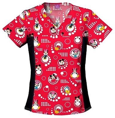 Cherokee Disney 100% Cotton Side Panel Scrub Tops