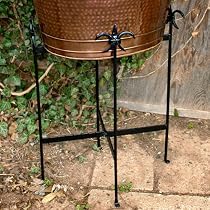 Wrought Iron Fleur de Lis Beverage Cooler Stand