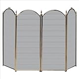 Uniflame 4 Panel Triple-Plated Folding Fireplace Screen