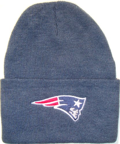 New England Patriots Long Beanie Knit Cap Hat Navy Blue