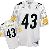 Men's Troy Polamalu #43 Pittsburgh Steelers Super Bowl XLV NFL Chase Replica Football Jersey by Reeb(Size=LARGE)