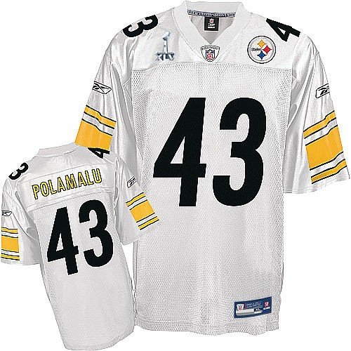 Men's Troy Polamalu #43 Pittsburgh Steelers Super Bowl XLV NFL Chase Replica Football Jersey by Reeb(Size=LARGE)