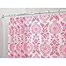 InterDesign Damask Fabric Shower Curtain, 72 x 72, Hot Pink