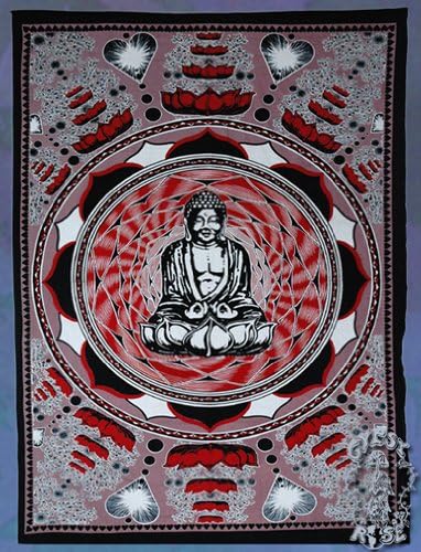 Tapestry ~ Meditating Buddha ~ 100% Cotton ~ Approx 54 x 82 Inches