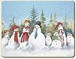 Large Cutting Board ~ Snowman Family ~ made of tempered glass ~ code 412