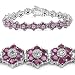 Sporting Goods : 7.05 Carat Genuine Ruby and Diamond Silver Bracelet
