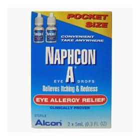 Naphcon a eye allergy relief drops by alcon, pocket size - 5 ml, 2 / pack