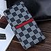 RAYTOP Luxury Classic Black Check Leather Cases Kickstand for Apple iPhone 6 4.7 Inches Flip Covers Wallet Plaid Stripes Men Vintage Decent High Quality Business Sytle Multipurpose
