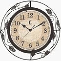 Wrought Iron Leaves Specialty Wall Clock