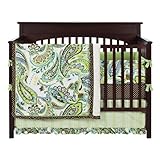 Paisley Splash in Lime 4pc Crib Bedding Set by My Baby Sam
