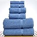 Luxury Hotel & Spa Towel Turkish Cotton Bath Towel Bundle (Wedgewood, 6-Piece Towel Set)