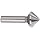 Magafor 437 Series Cobalt Steel Single-End Countersink, Uncoated (Bright) Finish, 3 Flutes, 90 Degrees, Round Shank