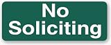 No Soliciting Sign Dark Green