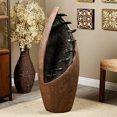 Alpine Alpine Falling Water Indoor Outdoor Fountain with Light Resin