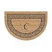 Monogrammed Doormat with Black Border - C (23.5x35.5" Round)