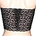 Women's Plus Size Floral Lace Unlined Stretchy Strapless See Through Bandeau Tube Top (S-L, Black)