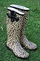 Ladie LEOPARD PRINT Funky Fashion Festival Wellies WF33