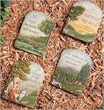 Set Of 4 Joseph's Studio Religious Garden Prayer Tiles 10.5