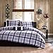 Full Queen Twin Comforter Bed Set Teen Bedding Modern Contemporary Blue Navy Plaid Bedspread Update Bedroom Decor (FULL/QUEEN)