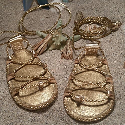 Gold Gladiator Sandals (US 1 Double Sole)
