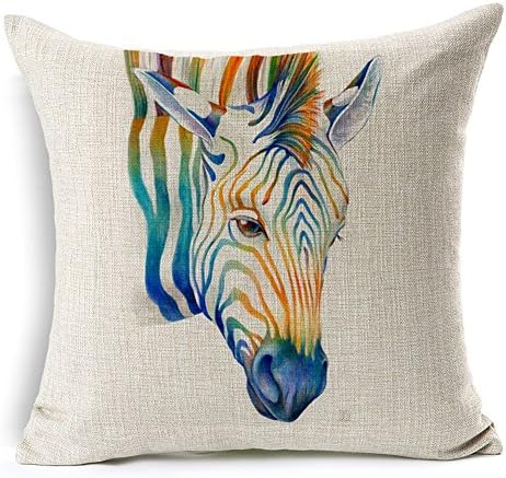LOHOME New Beautiful Animal head 18 X 18 Inch Cotton Linen Decorative Throw Cushion Cover / Pillow Sham