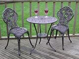 Antique Bronze Cast Aluminium Garden Furniture Bistro Set Round 60cm table 3pc