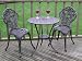 Antique Bronze Cast Aluminium Garden Furniture Bistro Set Round 60cm table 3pc