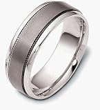 Titanium and Platinum 7.5mm Wedding Band Ring