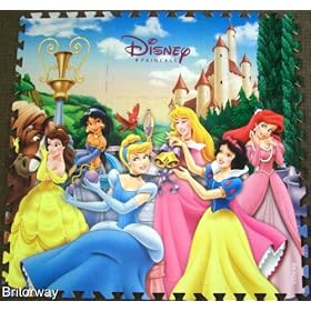 9 Pack of Disney Princess Play Mats (12"x12" 8 sr ft) + JIGSAW