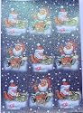 A4 sheet of printed and glittered card for cardmaking & craft - Christmas cute Santas