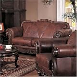 Covington Leather Love Seat By Coaster Furniture With Silver Shipping