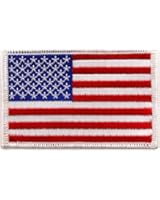 American Flag Embroidered Patch White Border United States Iron-On Military