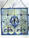 Review Aspen Tiffany  / Tiffany Style Stained Glass Window Panel Blue Water 18
