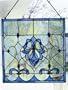 Tiffany Style Stained Glass Window Panel Blue Water 18" x 18"