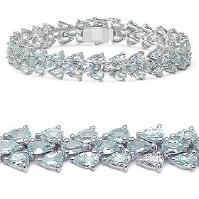 20.80 Carat Genuine Blue Topaz Silver Bracelet by