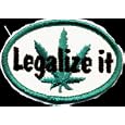 Oval Legalize It Logo with Pot Leaf - Embroidered Iron On or Sew On Patch (Hemp / Marijuana)