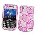 RIM BlackBerry Curve 3G 9300 (T-Mobile) & Gemini Curve 8520 & 8530 Snap-on Protector Hard Case Rhinestone Cover "Pink Love" Design