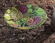 Autumn Posey Glass Birdbath