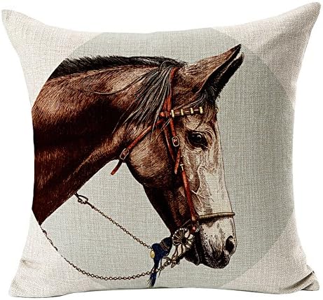 Yo-You Horse Print Modern Cushions Cover 18x18 Decorative Throw Pillows case (AA1)