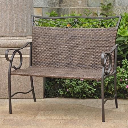 Resin Wicker and Steel Frame International Caravan Valencia Outdoor Loveseat