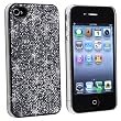 Black Bling Rubberized Hard Slim Case Compatible With iPhone 4 G OS