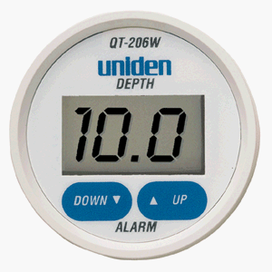 Uniden Qt206 White Thru Hull In Dash Digital Depth Gauge - Navigation Instruments - Uniden