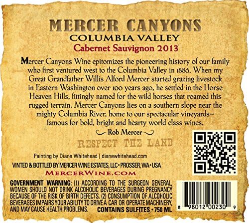 2013 Mercer Canyons Columbia Valley Cabernet Sauvignon 750 mL
