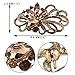 EVER FAITH Antique Gold-Tone Austrian Crystal Flower Ribbon Teardrop Brooch Pendant Brown