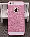 Iphone 5 Case, A-Focus Beauty Luxury Girly Gitter dazzling Flash Twinkle Blaze Bling Sparkle Crystal Rhinestone Hard PC Case + Glass Screen Protector for Iphone SE / 5s / 5 (Bling Pink)
