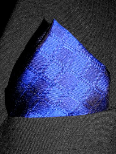 Cobalt Squares Silk Pocket Square - by Royal Silk