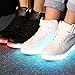 CIOR High Top LED Light Up Shoes 11 Colors Flashing Rechargeable Sneakers for Mens Womens Girls Boys,35/4 B(M)US Women/3 D(M)US Men White