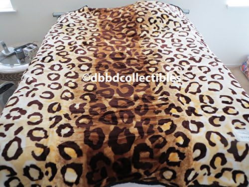 Ultra Plush--New!!! 2 Ply 2 Side Queen/Full Leopard Skin--Heavy Weight