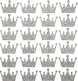 Event CircleSquare Glitter Silver Tiara Stickers, Set of 24